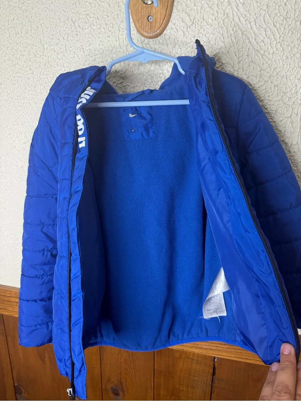 Nike Royal Blue Kids Hooded Puffer Jacket